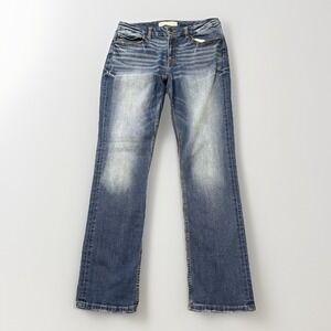 BKE Denim Payton Straight Womens 32x31 Light Blue Distressed Buckle